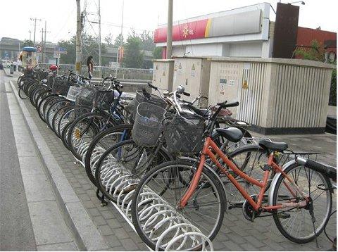 郑州自行车停放架价格,郑州单车停车架批发,圆笼电动车锁车架厂家